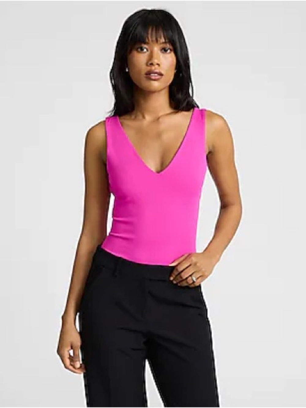 Express Body Contour High Compression V-Neck Tank